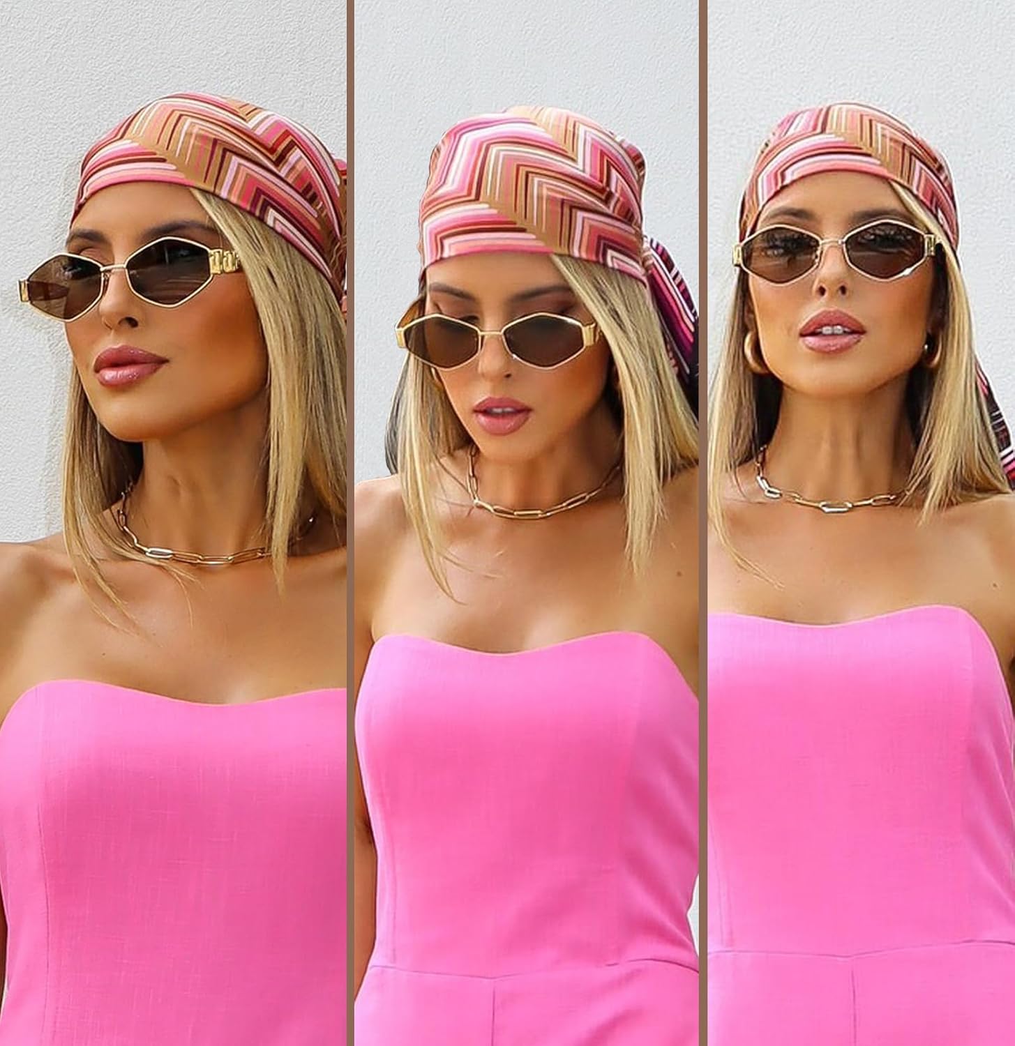 SDINM Trendy Hexagon Sunglasses for Women Retro Gold Metal Geometric Frame Sun Glasses Shades - Image 2