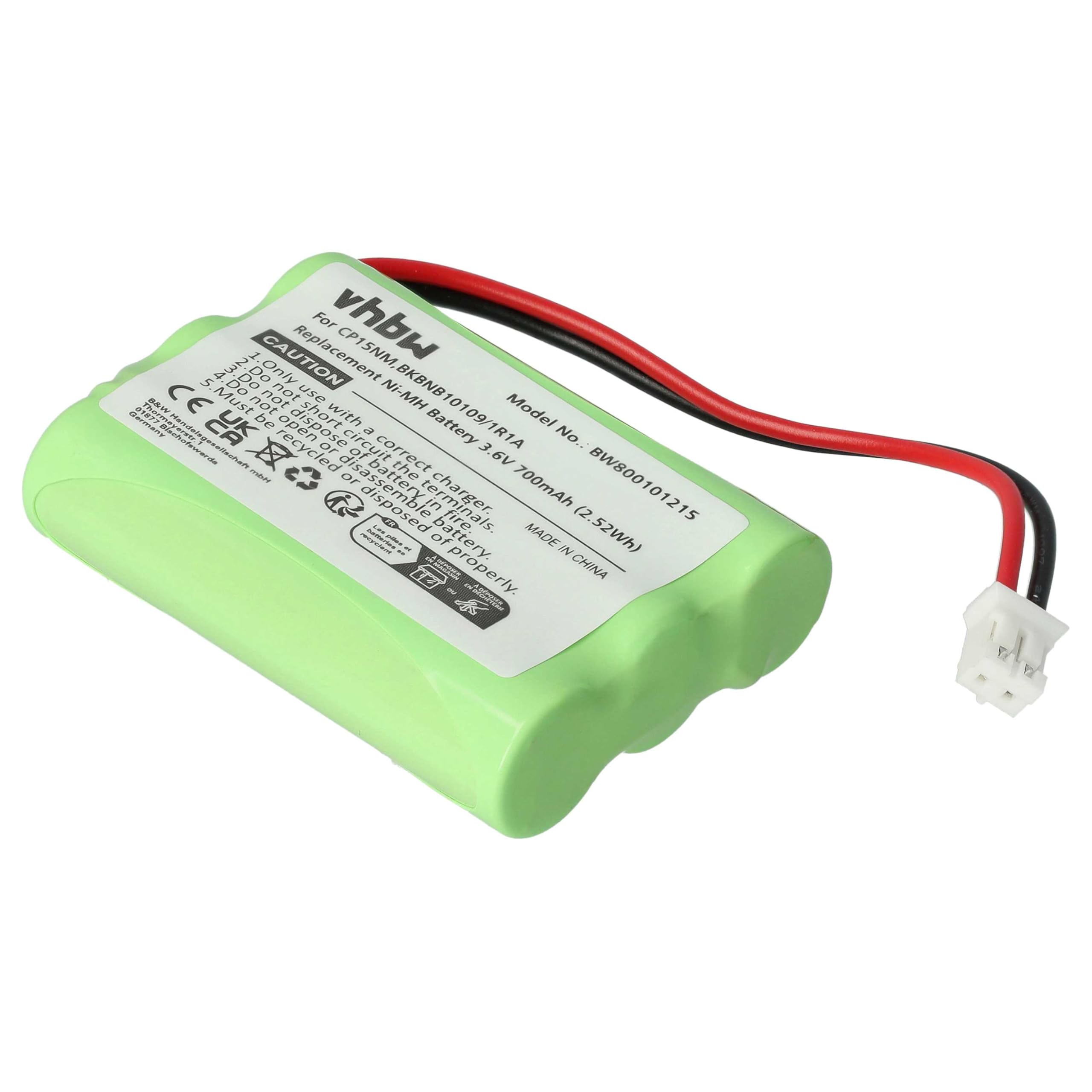 vhbw batteria compatibile con Motorola MBP853PU, MBP853CONNECTPU telefono fisso cordless (700mAh, 3,6V, NiMH)
