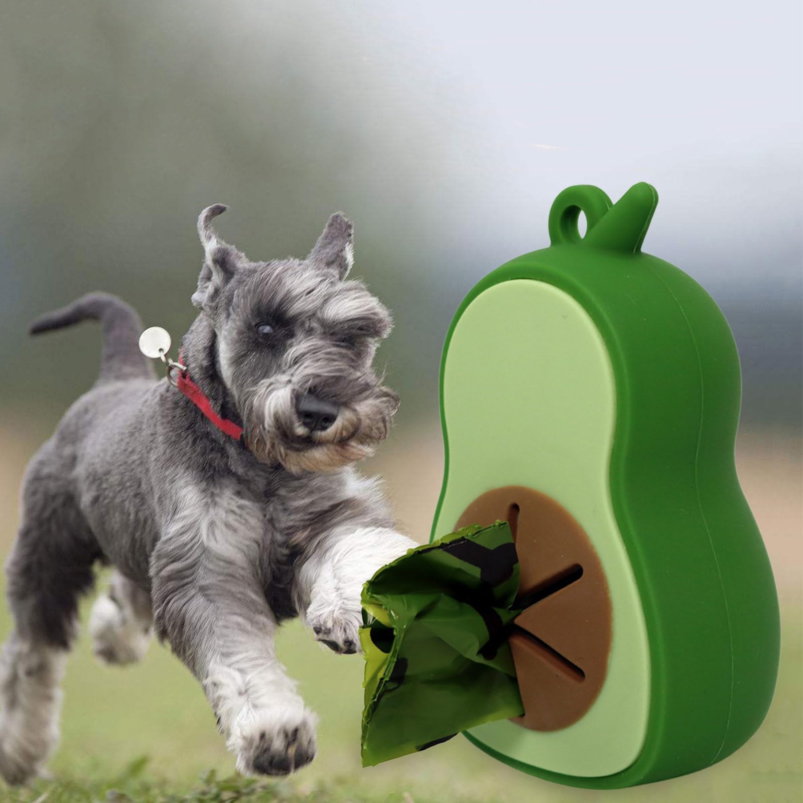Distributeur de Sacs à déjections Canines en Forme d'avocat Distributeur de Sacs à déjections Canines Accessoires d'extérieur pour Animaux de Compagnie