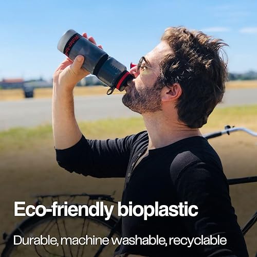 Miniatura 5 de Botella de filtro de agua (18.5 oz55cl) perfecta para senderismo, camping, viajes y supervivencia, bioplástico ecológico, incluye filtro purificador
