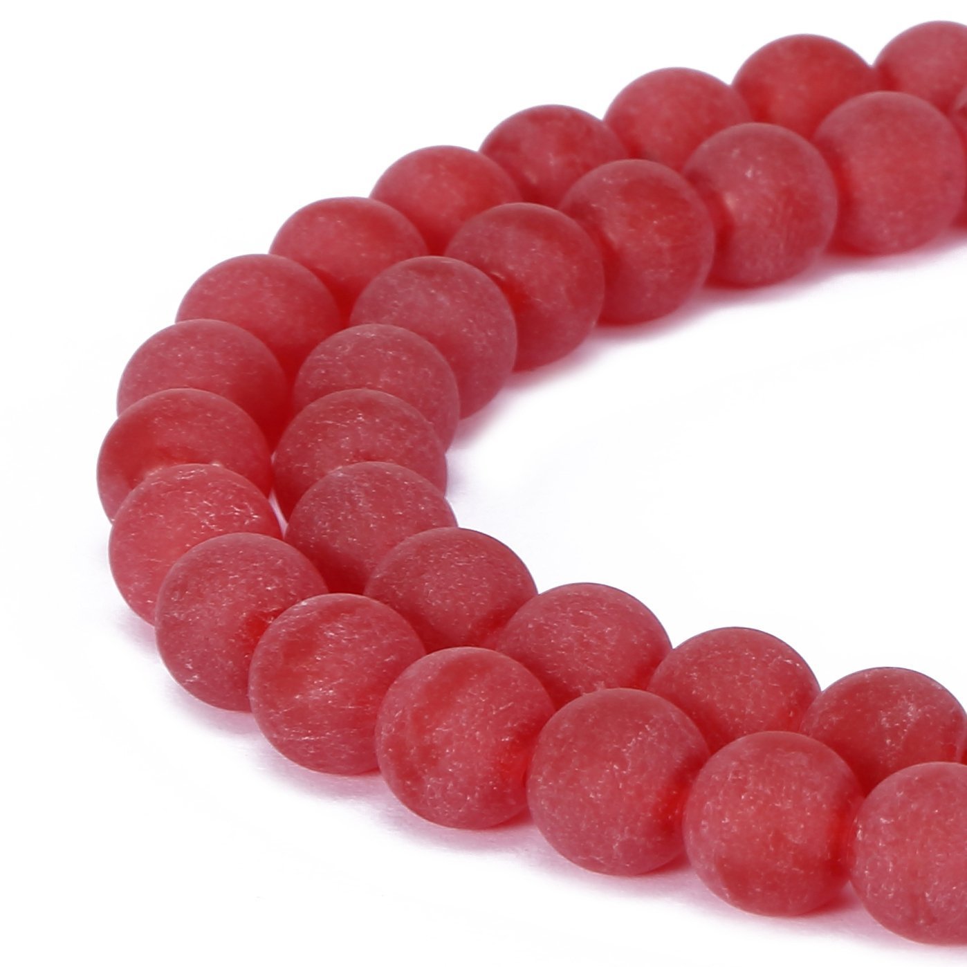 Ruilong Red Jade Gorgeous Natural Fushia Drusy Agate Gemstone Matte Round Loose Beads For Jewelry Making