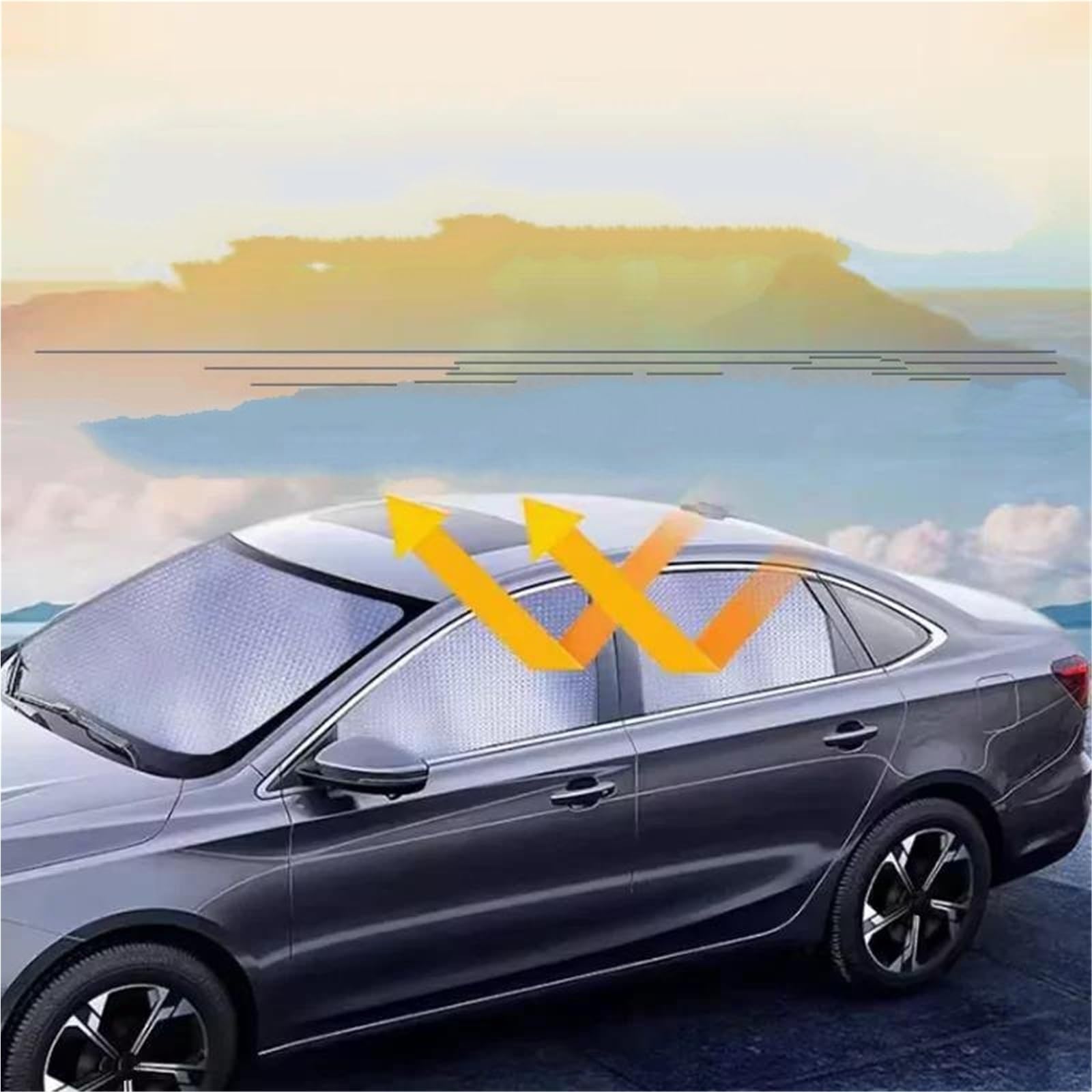 Tenda Tettuccio Apribile Auto Parasole Per Tettuccio Apribile Adatto A Per VW Per Sharan 7N 2012~2019 Protezione Termica Per Tetto Panoramico E Accessori Per Finestrini(Argento Nero)