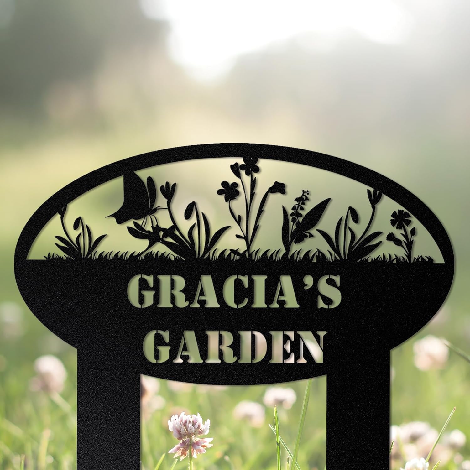 Personalized Garden Sign with Stake, Custom Metal Sign for Outdoor Yard Decor, Lawn Art, Farmhouse Decorative, Housewarming Gift