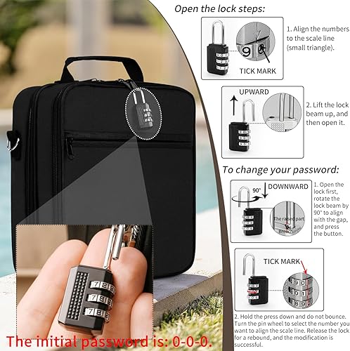 Miniatura 6 de Caja de almacenamiento con bloqueo, organizador de juguetes ligero, bolsa de viaje portátil