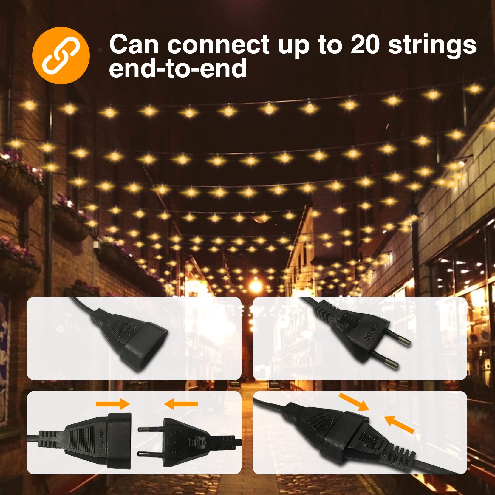 Kleurrijke lichtketting voor buiten, 15 m, waterdicht, RGB, smart IC lichtslang met batterij, app/afstandsbediening, met timer, muzieksynchronisatie, klitten, voor tuin, balkon, feest, Kerstmis