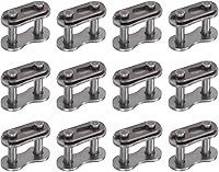 Vista 10 de uxcell Rodillo de enlace de conector maestro de cadena #25, acero al carbono de paso de 1/4 pulgadas, eslabones divididos de conexión estándar