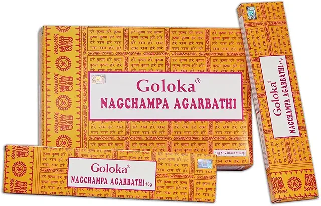 Goloka Nagchampa Incense - 12 Packs (192g Total)