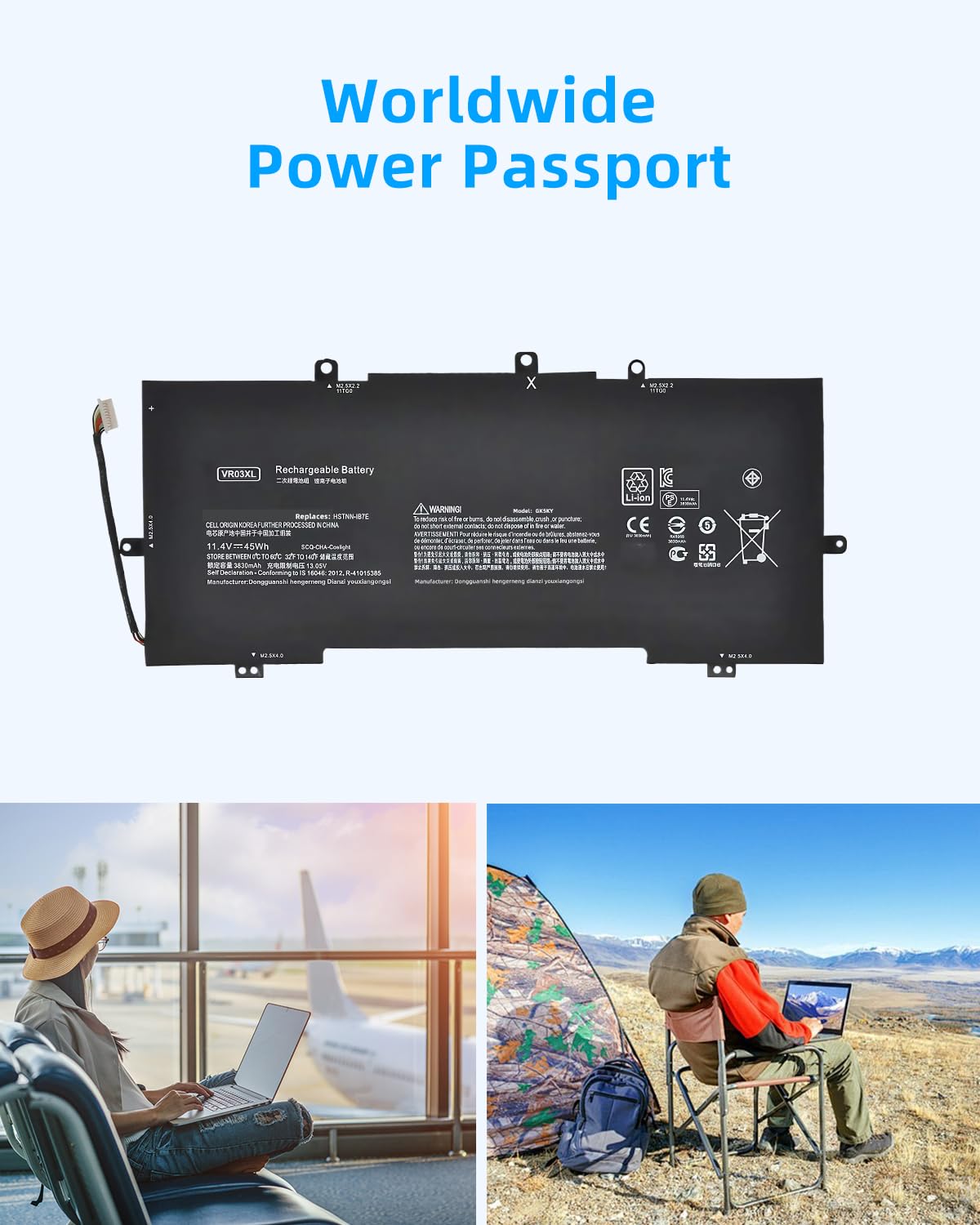 Batterie VR03XL 45Wh Pour HP Envy 13-D000 / 13-D100 Series – Remplacement Haute Qualité K KYUER
