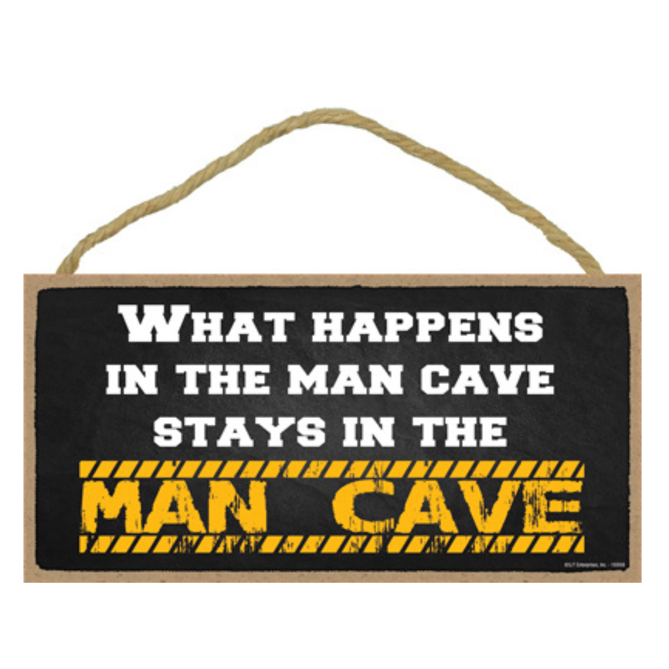 Popfizzy Man Cave Sign, Man Cave Decor, What Happens in The Cave Sign, Funny Mancave Wood Sign, Man Cave Rules Sign, Funny Home Signs, Mancave Signs and Decor, Novelty Mancave Wall Sign for Men, 5x10