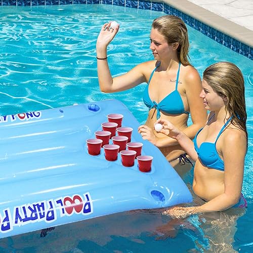 Miniatura 7 de AJDGL juego inflable flotante hilera, multiusos, cómodo flotador de agua para piscina con soporte para taza refrigerador para hombres y mujeres,