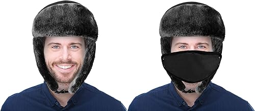 Miniatura 4 de Gorro trampero de piel sintética Ushanka con máscara facial resistente al viento
