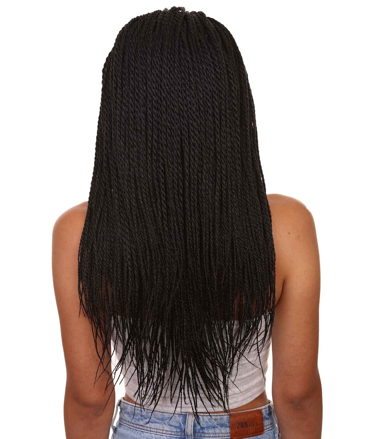 LUXLUXE Uyai Straight 23 Inch 4X4 Hand-Tied Lace Braided Wig, Heat Resistant Fiber, 20+ Shades of Natural, Dip Dyed, & Blended Colors (#1 - Black)