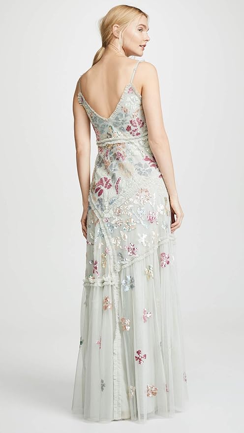 needle and thread deconstructed sequin gown
