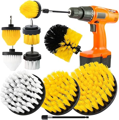 Miniatura 1 de Juego de 9 cepillos de taladro, 8 cepillos de limpieza eléctrica de 14 pulgadas con 1 accesorio de extensión larga, cepillo de taladro para limpiar