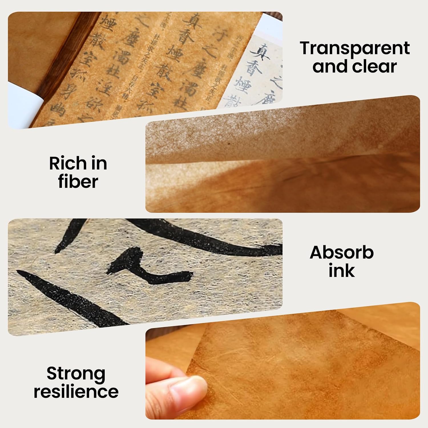 100 Sheets Cicada Wing Rice Paper - Handmade Bamboo Pulp Xuan Paper for Mixed Media, Gelli Printing & Calligraphy - Ultra-Thin, Strong & Translucent Art Paper for Collage, Layering & Journaling