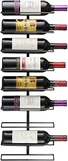 Sorbus 9-Bottle Wall Mounted Wine Rack - Black Metal Storage for Kitchen, Home Bar, Wine Cellar - Space-Saving Holder