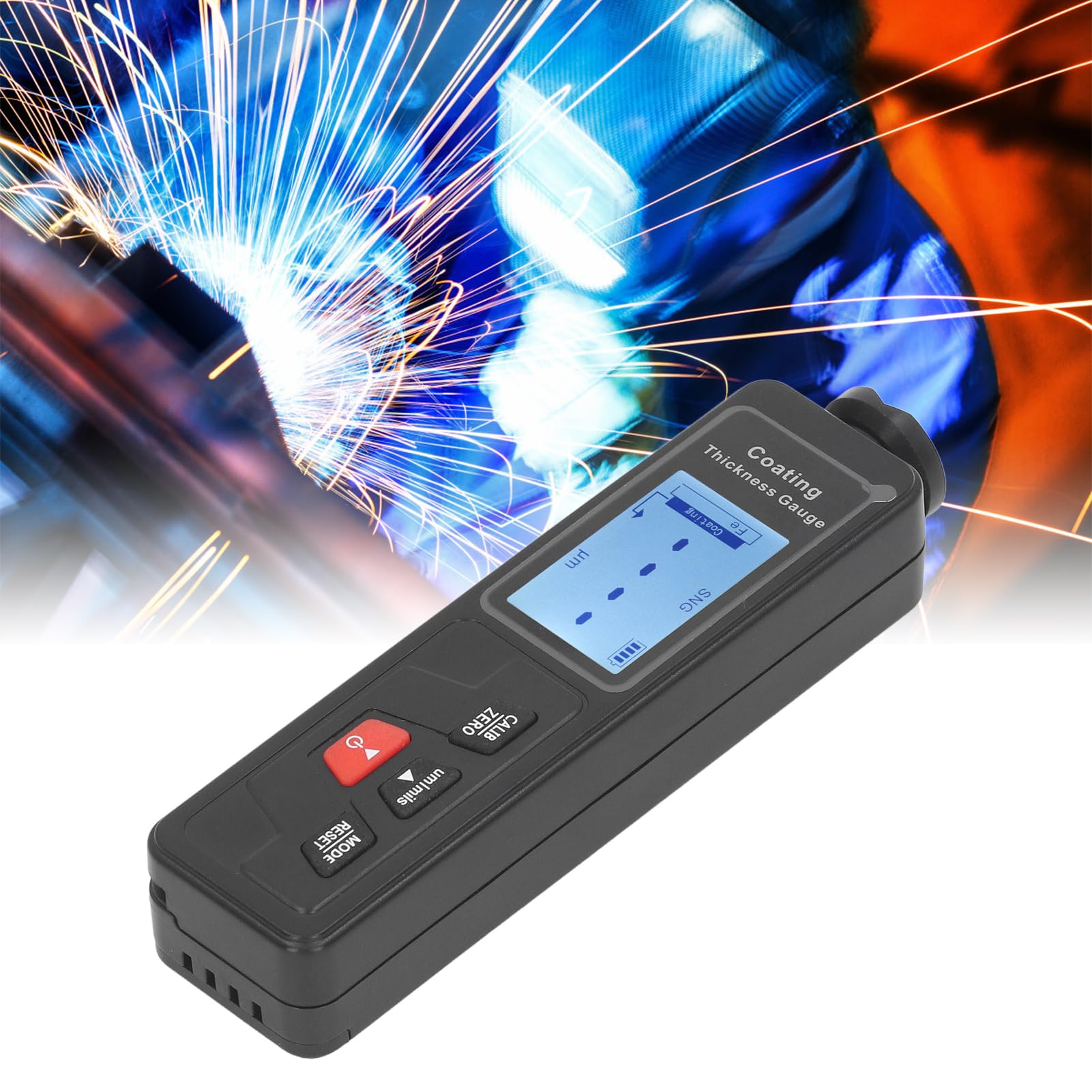 ZJchao Misuratore, Tester, Misuratore di Spessore della Vernice di Rivestimento per Auto con Riconoscimento Automatico del Materiale, Display LCD Retroilluminato e Calibrazione per Superfici