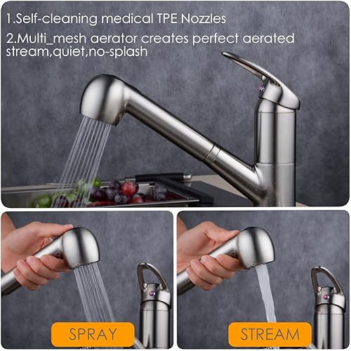 Miniatura 5 de Repuesto de Cabezal del Grifo de Cocina Pieza de Repuesto de Cabezal Rociador Extraíble para Grifo de Fregadero de Cocina y Baño, Cromo Pulido