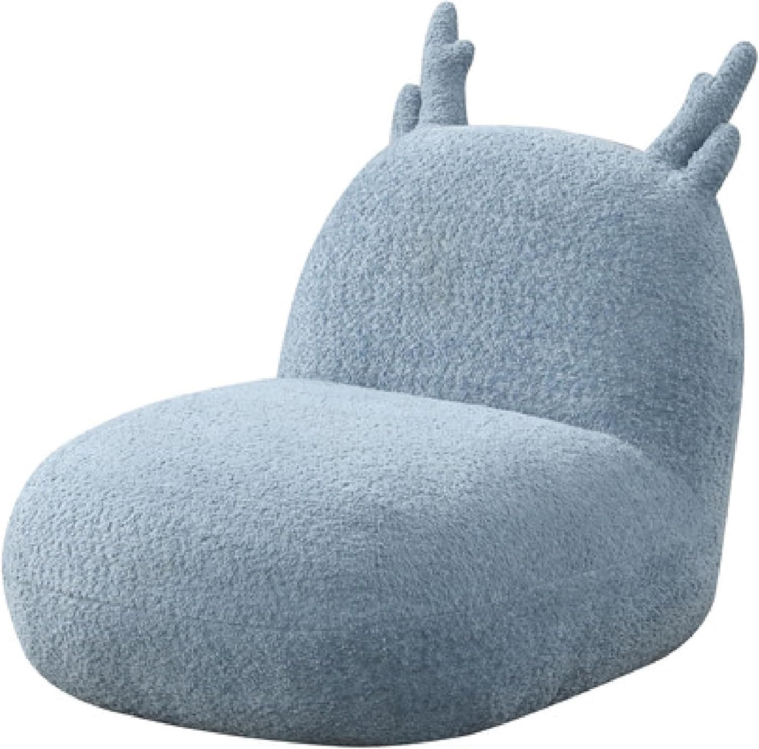 Benzara Wesie Deer Shaped Kids Chair, Sculpted Ear and Antlers, Blue Chenille