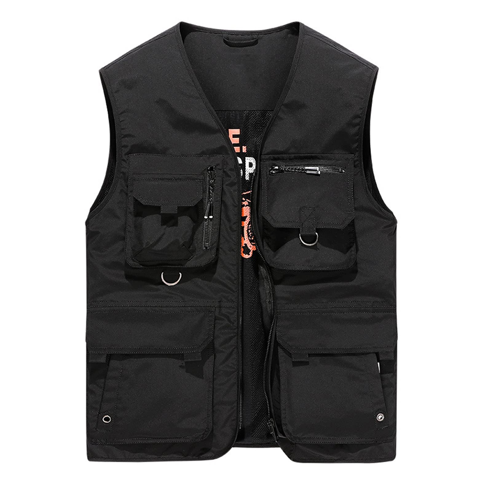 Hombres Multi Bolsillo Chaleco Casual Pesca Chaleco Chaqueta Al Aire Libre Más Tamaño Cremallera Chaleco Reporteros Fotografía Senderismo Viaje Outwear Top