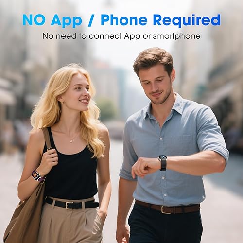 Miniatura 2 de DAVIKO Reloj podómetro, apto para personas mayores, no requiere aplicación/teléfono, reloj de seguimiento de fitness impermeable con contador de