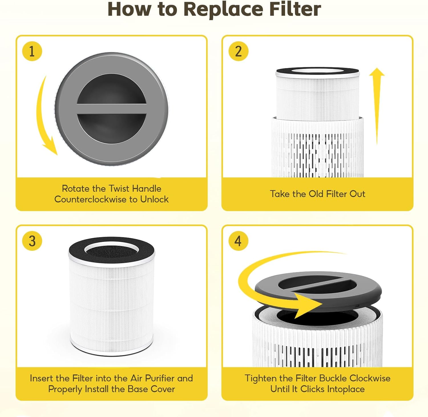 2-pack AP201 Replacement, Compatible with DAYETTE AP201 Air Purifier, 3 Stage Filtration System，True H13 HEPA Filter, Pet Dander Filter, White