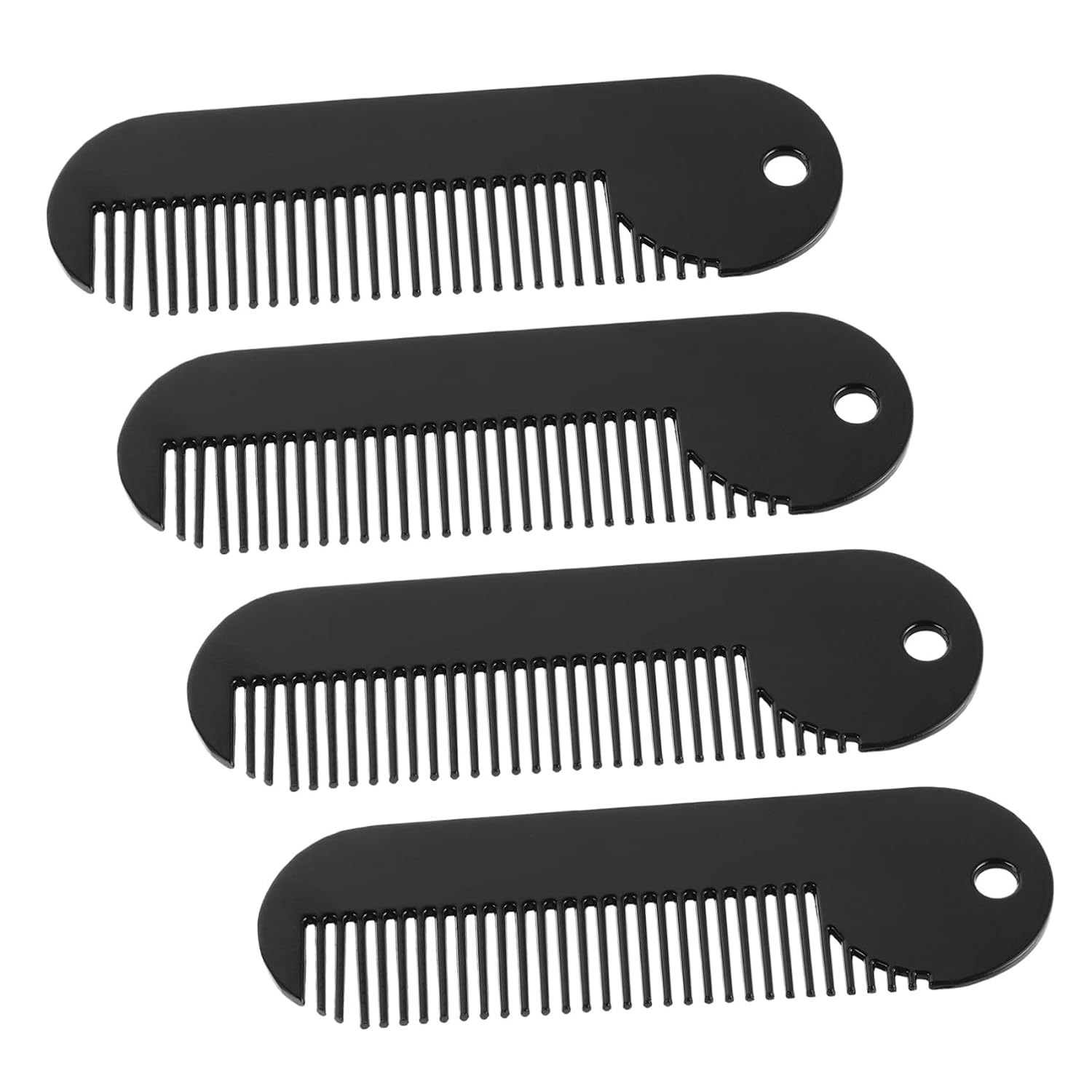 4pcs Mini Zinc Alloy Beard and Mustache Combs for Men, Sleek and Reusable Fine Tooth Styling Tools, Portable Travel Grooming Brush for Weddings and Birthdays