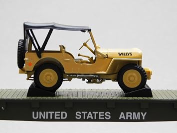 MTH RAILKING US Army Flat CAR W/Willy's Transport Jeep O Gauge 30-70124 (70124B-609036)
