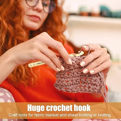 Miniatura 4 de Ganchos de ganchillo, juego de ganchos de ganchillo con mango, ganchos de ganchillo grandes para hilo grueso, agujas de ganchillo profesionales