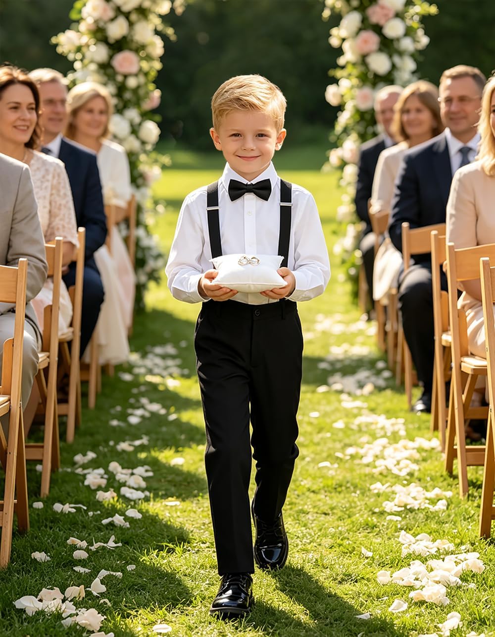 Boys Dress Pants Flat Front School Uniform Pants with Adjustable Waist