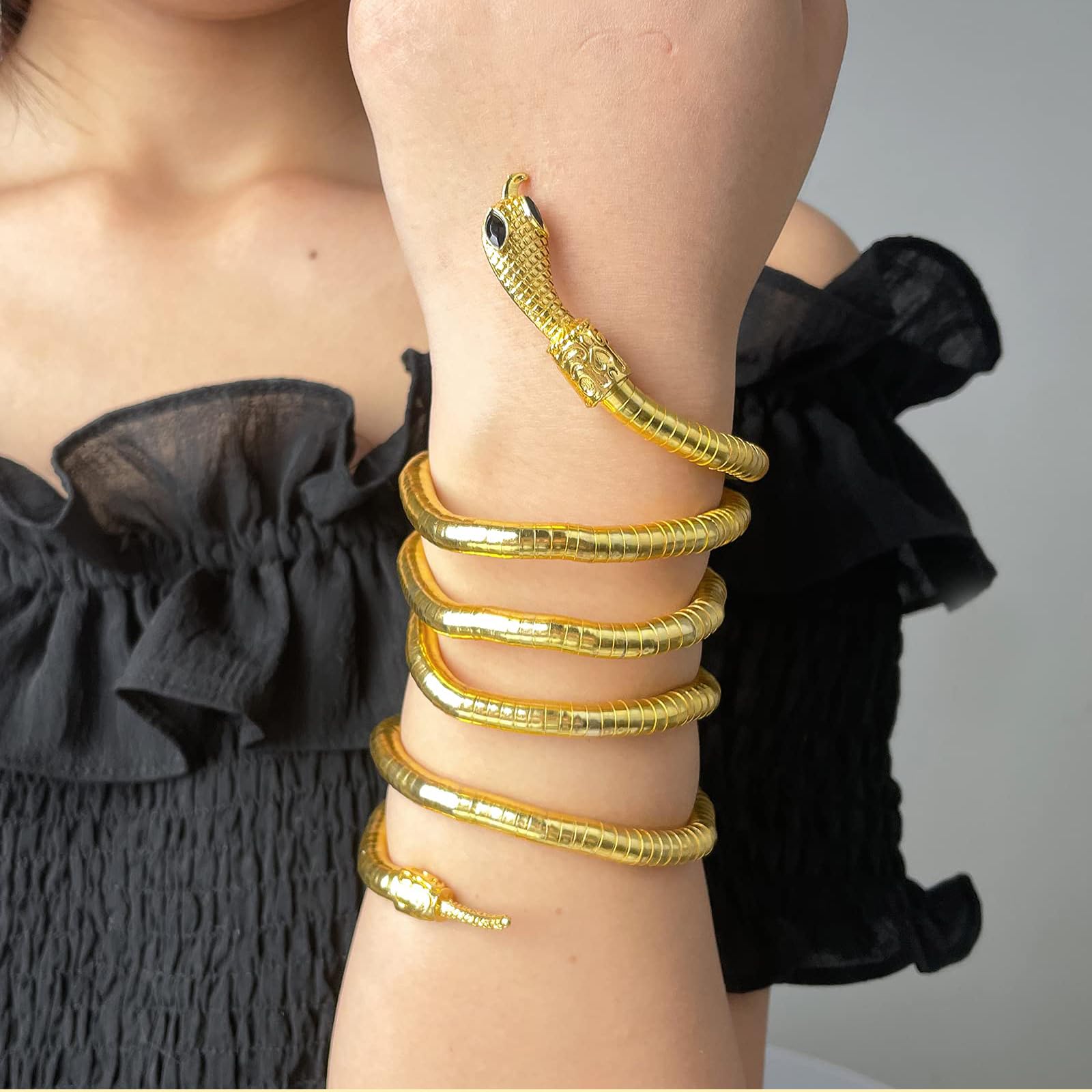 Moguri Naszyjnik Wężowy, Biżuteria, Łańcuszek, Złoty, Snake, Bransoletka na Ramię, Choker, Gumowa