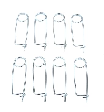 Steel Brooch Shape Cotter Safety Pins Spring Pin, Quick Lock Brooch Locking Fastener for Farm Lawn Garden Hitch Size3.2X80mm,8pcs