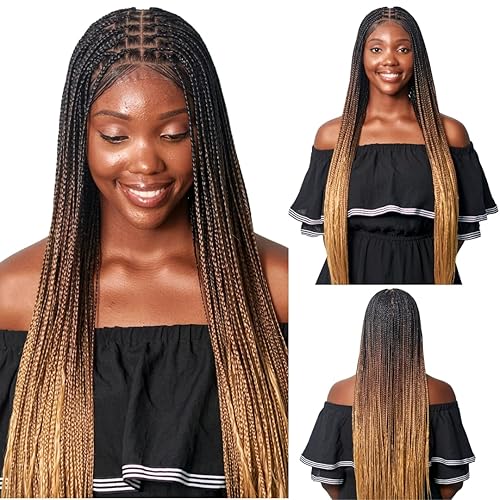 Miniatura 7 de Wow Braids Peluca trenzada de rizos franceses sin nudos, color 3033-18 pulgadas, gorra de encaje completa, para mujeres negras