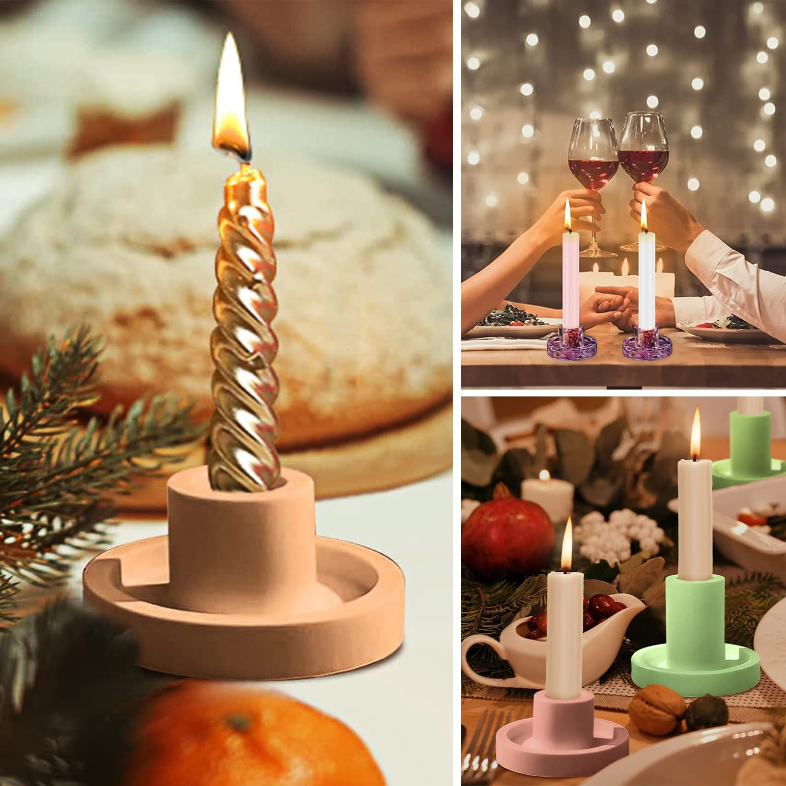 Ensemble De Moules Créatifs En Silicone En Forme De Cœur Pour La Maison, Accessoires Décoratifs, Bougies Et Pots De Rangement En Plâtre Pour La Fabrication