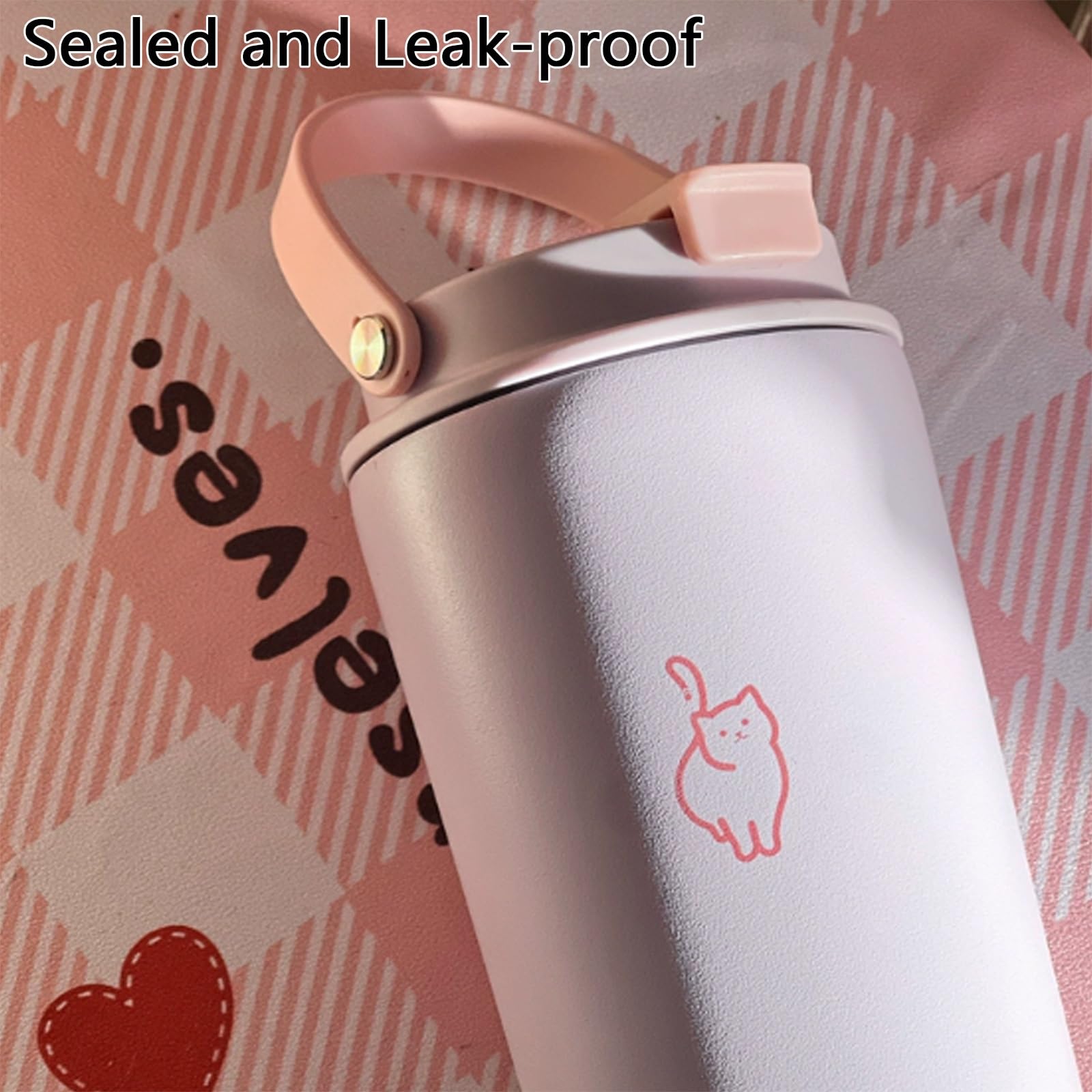 620ml / 21oz, Botella Agua Pajita, Taza Termica, Cómodo para Beber, Portátil y A Prueba de Fugas, para La Escuela, Deportes, Viajes y Campamentos(Black)