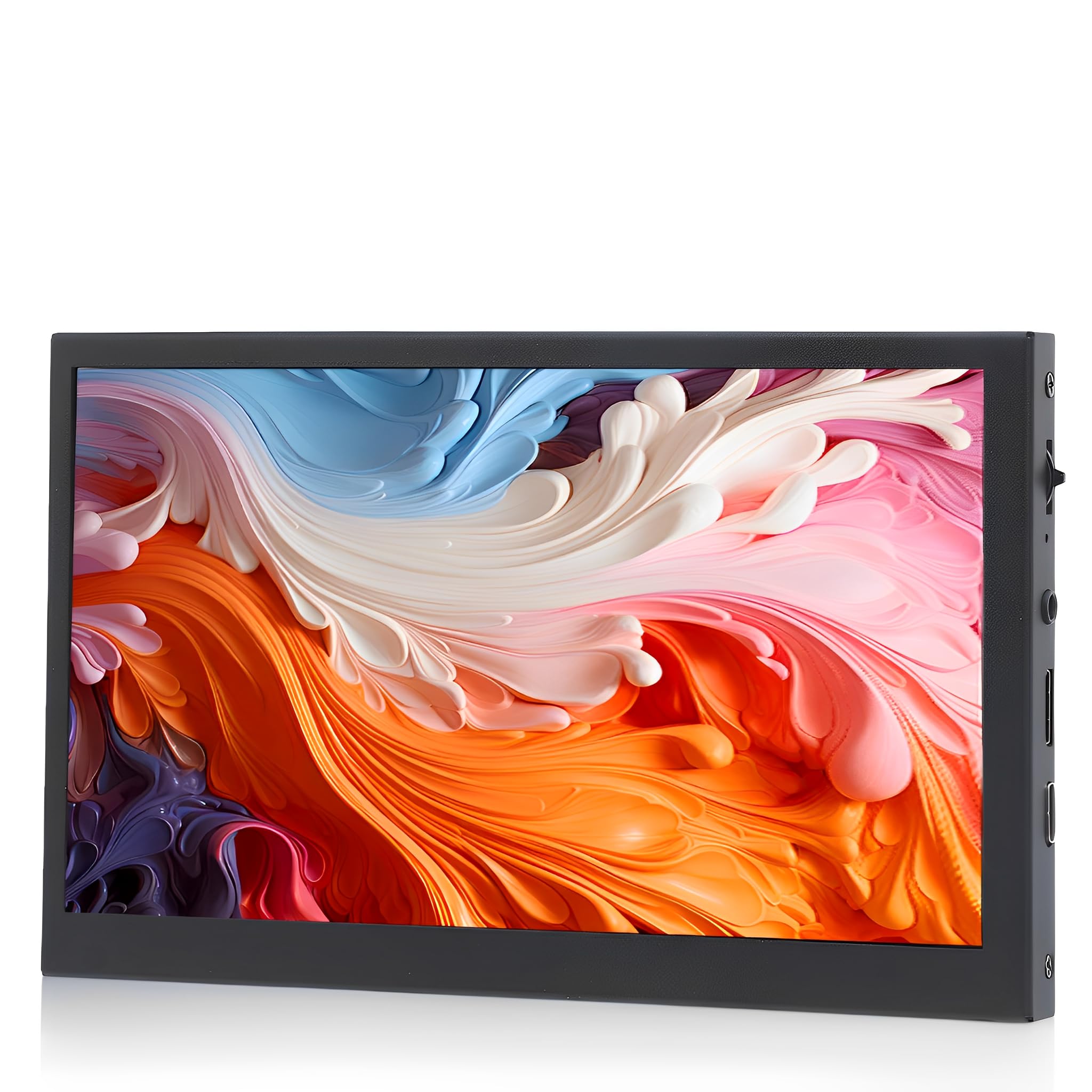 VBESTLIFE Moniteur HDMI Portable de 7 Pouces, Petit Mini-Affichage D'écran Secondaire 1024x600 écran D'écran Vesa Moup de Support Mural Affichage de Température PC avec Haut-parleurs