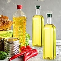 Vista 6 de Dandat Paquete de 10 botellas transparentes de 34 onzas de 33.8 fl oz, botellas de plástico de aceite de oliva de 1 cuarto de galón con tapas