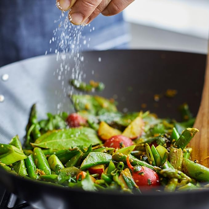 Wok antiadherente de acero con mango de arce 14 pulgadas miniatura 4