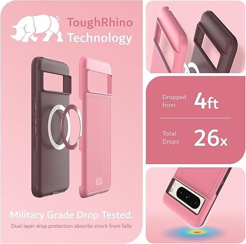 Vista 109 de TUDIA MergeGrip - Funda para Google Pixel 7a 2023, [probada en caídas de grado militar] borde elevado para protección de pantalla y cámara, doble