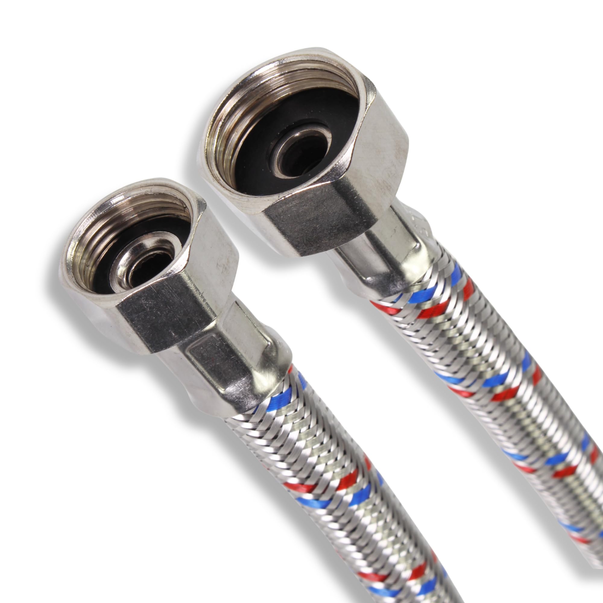 DL-pro 2er Set 100 cm Flexschlauch 1/2 Zoll auf 3/8 Zoll – Anschlussschlauch für Armatur/Eckventil