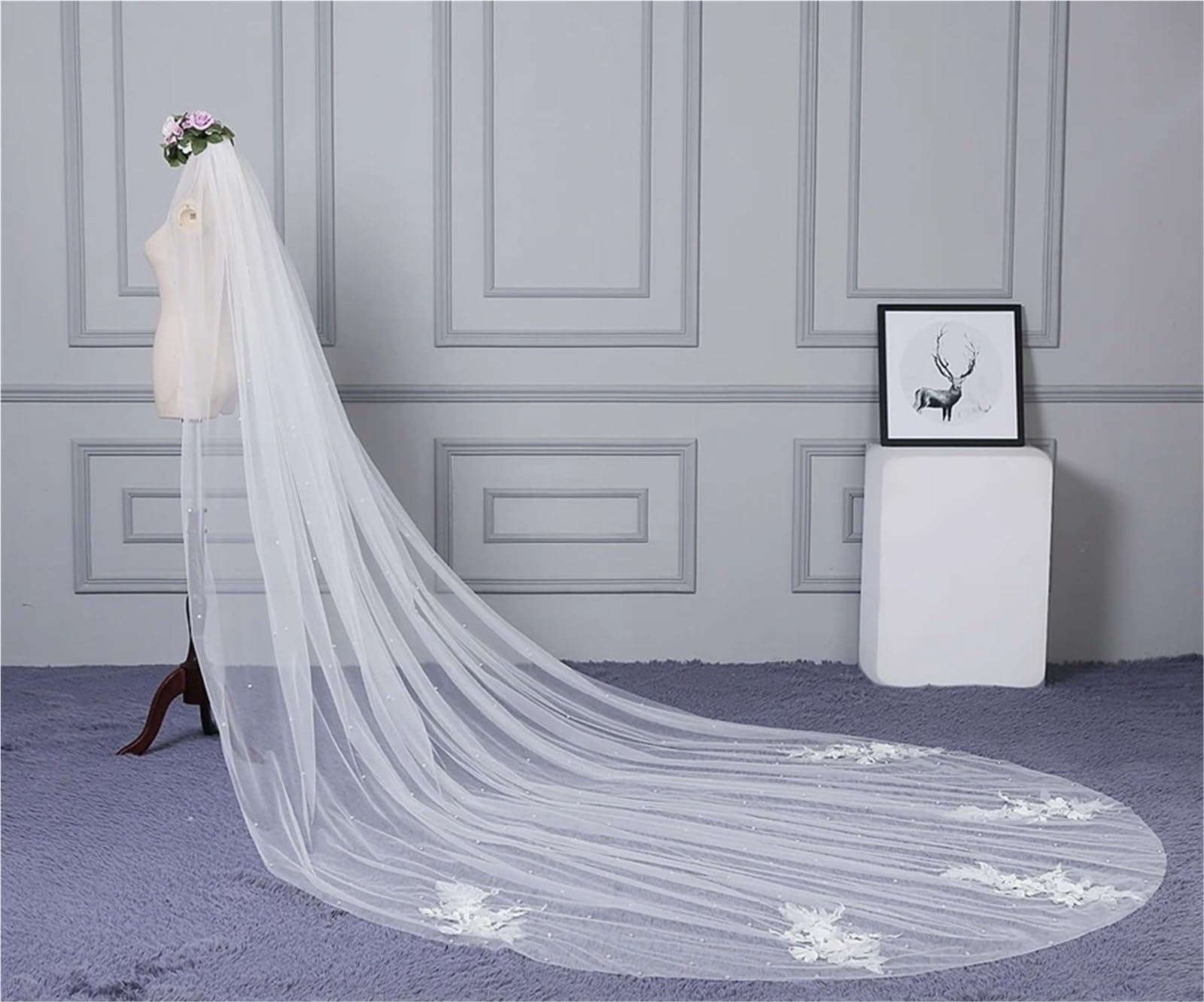 3 metry Katedra Welon Ślubny Długi Welon Ślubny Elegancki Bride Wedding Accessoires de Mariage Vestido de Noiva Voile