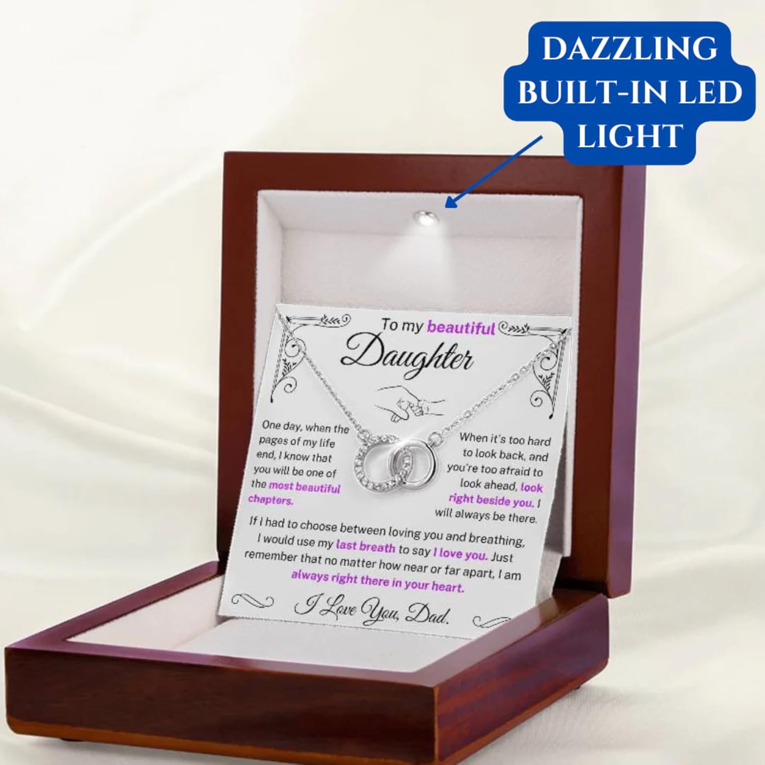 I Would Use My Last Breath to Say I Love You Necklace for Daughter from Dad – Meaningful Gift for Mother's Day, Birthday, Graduation, or Special Occasions
