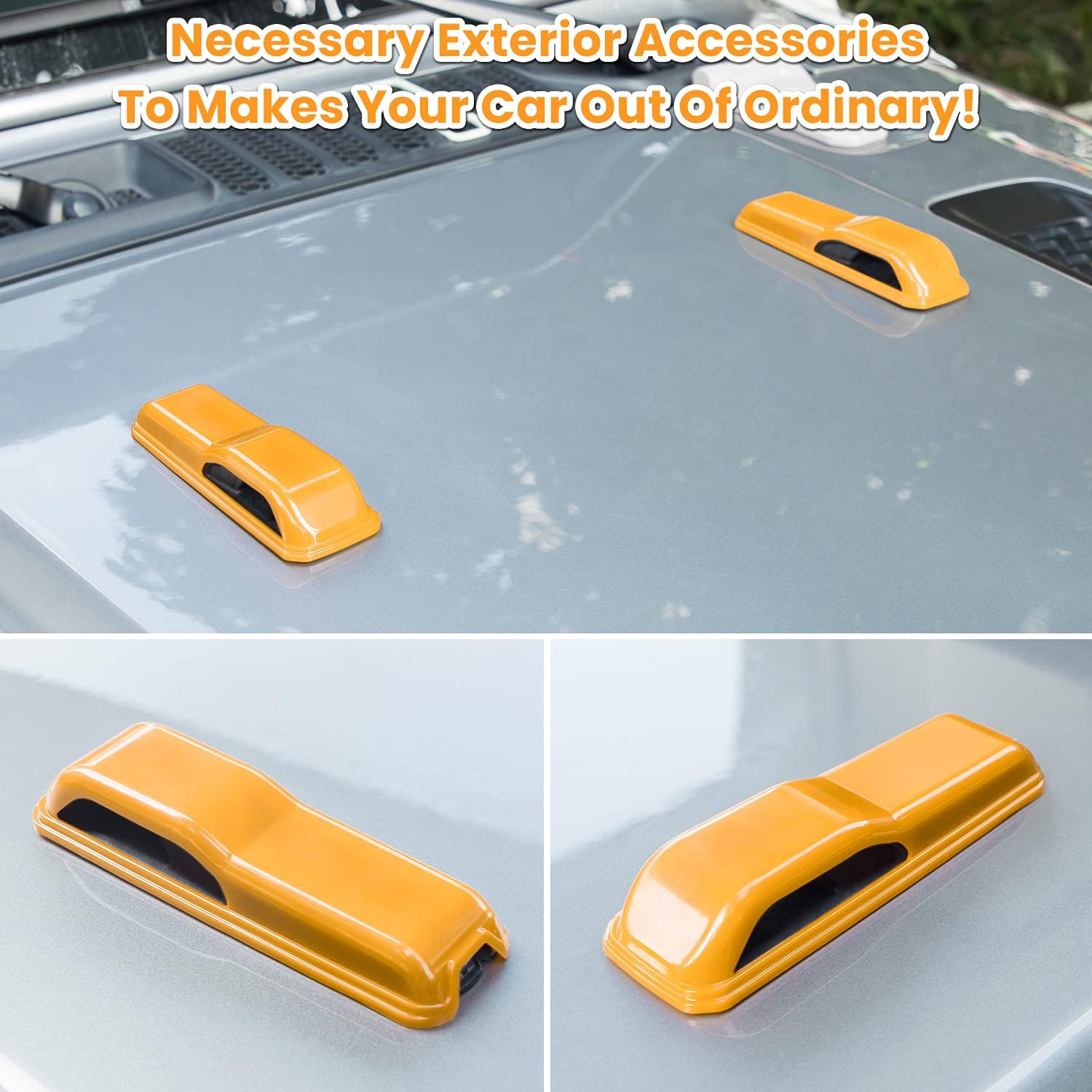 Engine Hood Hinge Cover Trim Exterior Accessories Decoration for 2018-2022 Jeep Wrangler JL JLU Sports Sahara Freedom Rubicon Unlimited Gladiator JT 2-Door & 4-Door (Yellow 2PCS)