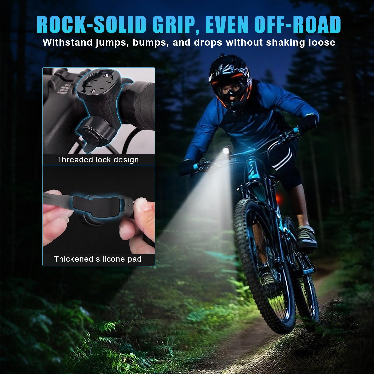 Luci per bici luminose, 2000 lumen, luci per bici per guida notturna, robusta luce per bicicletta in lega di alluminio, impermeabile IP65 e faro ricaricabile tramite USB
