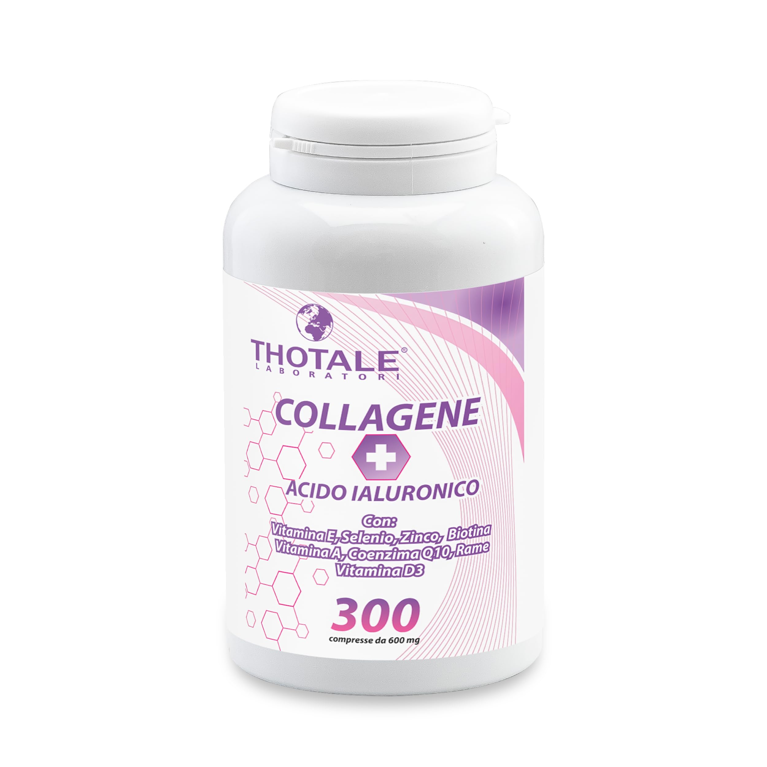 Collagene Idrolizzato 2000mg e Acido Ialuronico, 300 Compresse, Integratore Collagene, Acido Ialuronico, Coenzima Q10, Vitamina D3, Biotina, Zinco per Pelle, Ossa, Articolazioni e Capelli