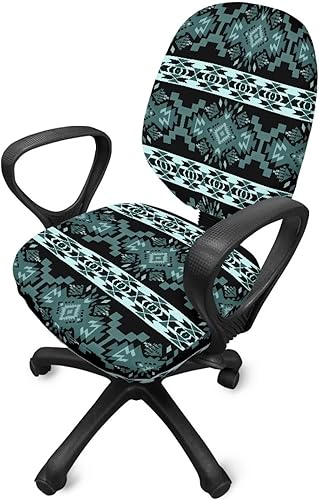 Miniatura 3 de Southwest - Funda elástica elástica para silla de computadora, antideslizante, para silla de juego, funda verde para silla de escritorio, funda