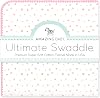 Amazing Baby Ultimate Winter Swaddle, X-Large Receiving Blanket, Made in USA, Premium Cotton Flannel, Playful Dots, Multi Pink (Mom's Choice Award Winner)