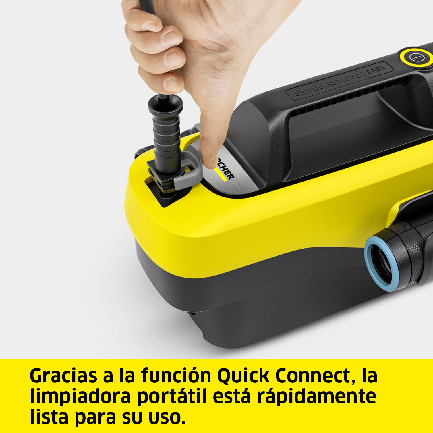 Kärcher Mobile Outdoor Cleaner OC 6-18 (presión Media 24 Bar, Manguera Flexible de 4 m, sin batería y sin Cargador rápido), Color Amarillo, Single, 1.328-500.0