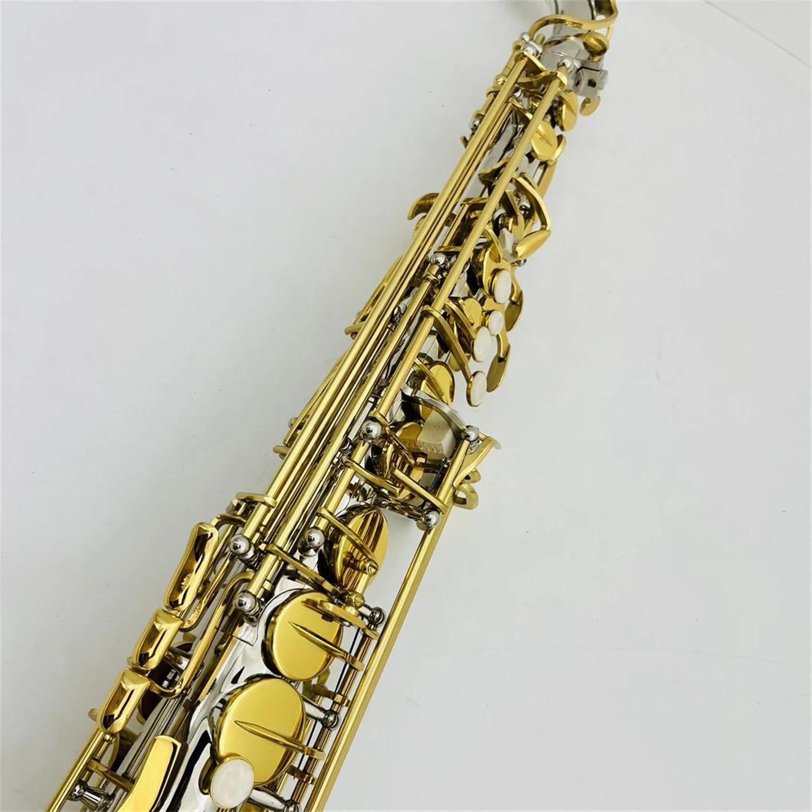 Saksofon Saksofon Altowy Z Prostą Rurką Eb Tune Mosiężne Klawisze Profesjonalne Instrumenty Do Gry Z Akcesoriami Saksofonowymi (Color : High-end bag)
