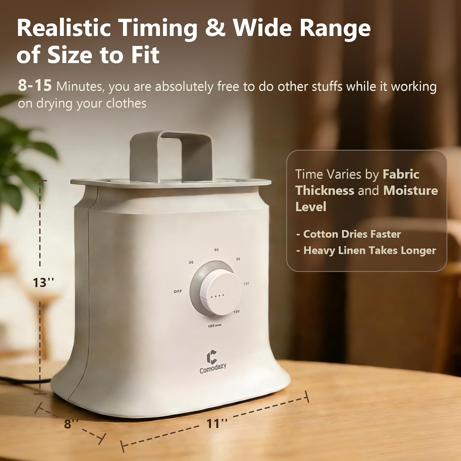 Automatic Hot Air Dryer & Iron Machine, Smart Design with 8 Temperature Settings for Clothes, Shirts & Pants Etc, Portable Hands-Free Wrinkle Remover with No Water Plumbing Required